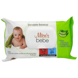 MICAS SERVETELE UMEDE BEBELUSI CU CAPAC 60BUC ALOE VERA