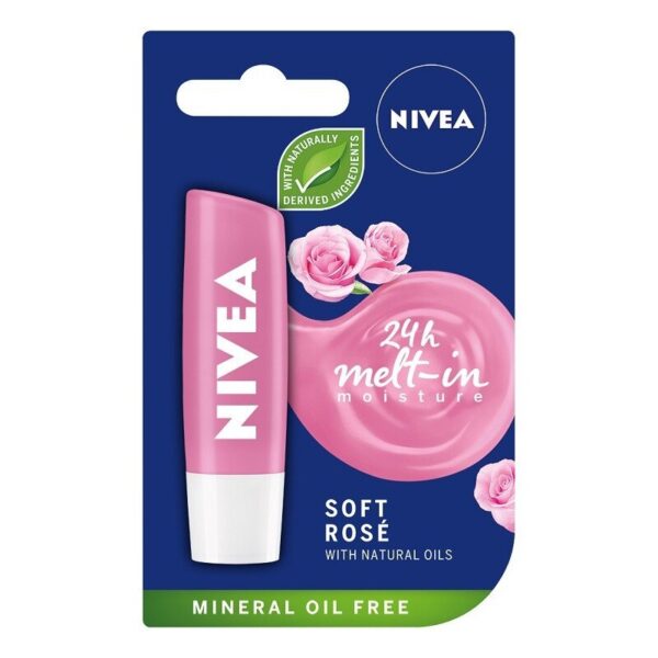 NIVEA LIP CARE 4.8G SOFT ROSE