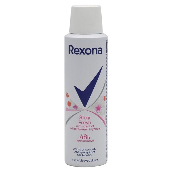 REXONA ANTIPERSPIRANT DEO 150ML WHITE FLOWERS LYCHEE